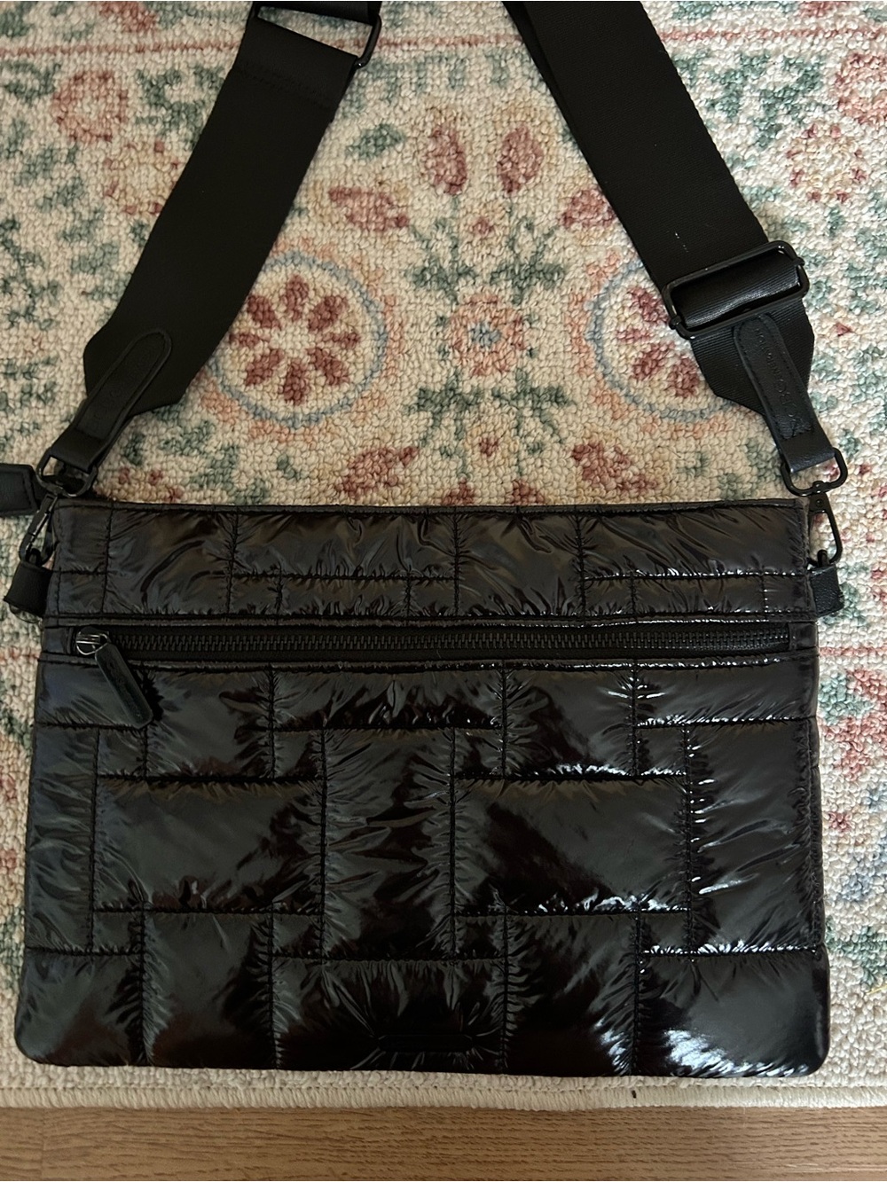 BCBGeneration Black Quilted Patent Crossbody Shoulder Bag - Picture 3 of 5